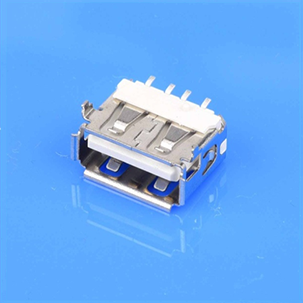 短体板上前插后贴反舌片母座白色