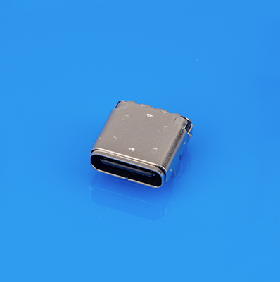 USB TYPE C 24PIN DIP+SMT母座带上壳有缺口L=9.34